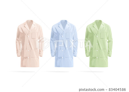 Blank colored medical lab coat mockup, front view 83404586