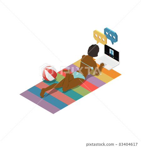 Beach Chatting Isometric Composition 83404617