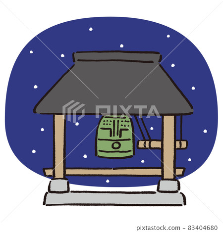 Joya no kane building and snowy night background Joya no kane building and snowy night background 83404680