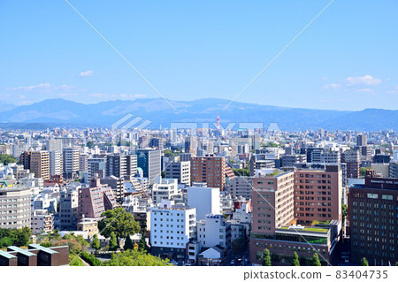 Kumamoto Castle Cityscape of Kumamoto City seen from the revived castle tower Kumamoto Castle Cityscape of Kumamoto City seen from the revived castle tower 83404735