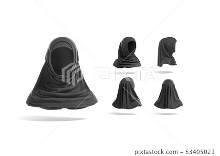 Blank black female al-amira mock up, different views Blank black female al-amira mock up, different views 83405021