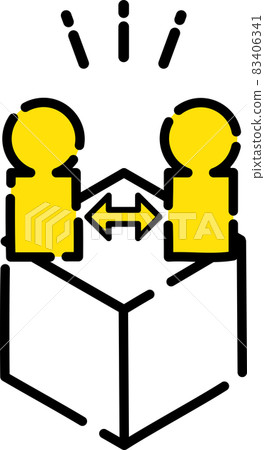 Icon 03 (social distance virus prevention measures yellow icon) Icon 03 (social distance virus prevention measures yellow icon) 83406341
