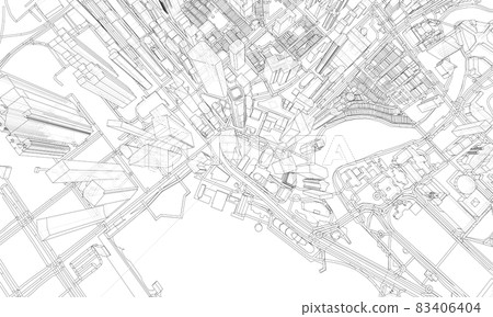 City view. Buildings and streets. Vector 83406404