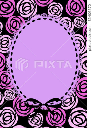 Rose pattern and ribbon frame background material Rose pattern and ribbon frame background material 83406870
