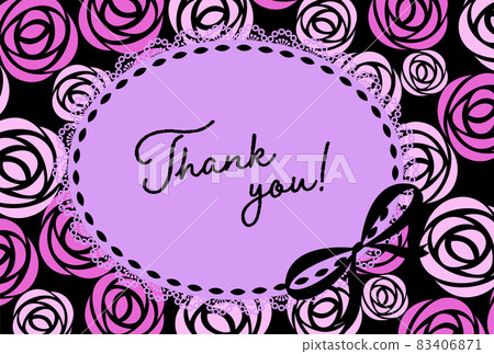 Rose pattern and ribbon frame background material Rose pattern and ribbon frame background material 83406871