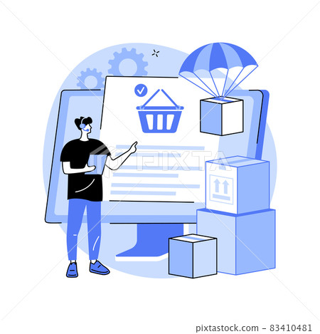 Drop-shipper receives order abstract concept vector illustration. 83410481