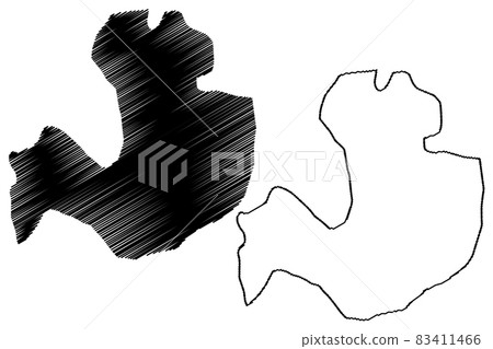 Vasilevo Municipality (Republic of North Macedonia, Southeastern Statistical Region) map vector illustration, scribble sketch Vasilevo map 83411466