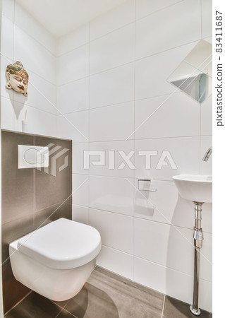 Part of the bathroom with modern toilet 83411687