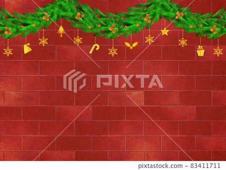 Background Material Christmas Garland Ornament Fir Tree Background Material Christmas Garland Ornament Fir Tree 83411711