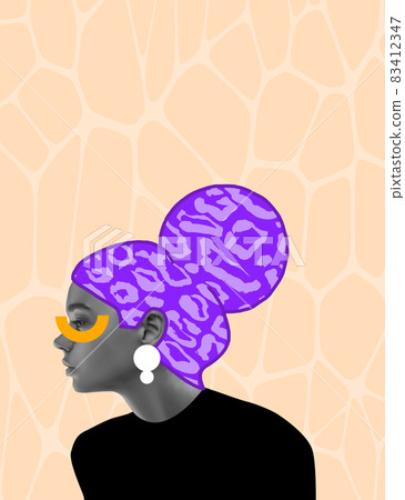 Contemporary colorful and conceptual bright art collage. Modern design. Ideas, inspiration, fashion and human emotions concept 83412347