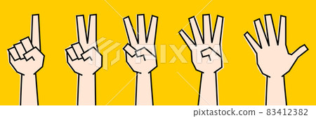 Expression material for the number of hand signs made with angular hands 83412382