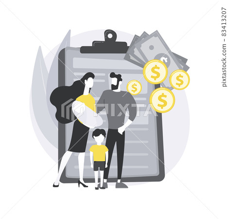 Social assistance abstract concept vector illustration. Social assistance abstract concept vector illustration. 83413207