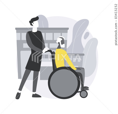 Care for the elderly abstract concept vector illustration. Care for the elderly abstract concept vector illustration. 83413232