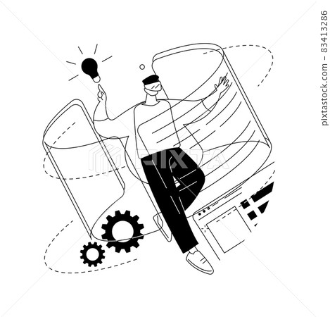Interactive learning experience abstract concept vector illustration. 83413286