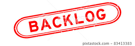 Grunge red backlog word rubber seal stamp on white background Grunge red backlog word rubber seal stamp on white background 83413383