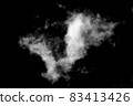 Cloud isolated on a black background for making texture brushes monochrome image 83413426