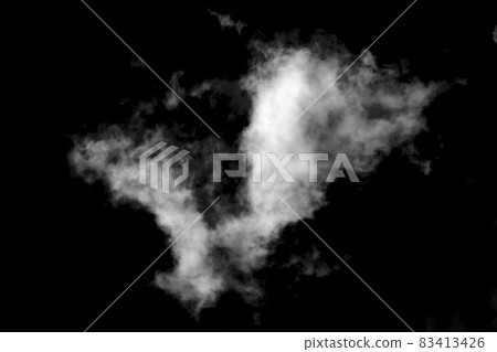 Cloud isolated on a black background for making texture brushes monochrome image Cloud isolated on a black background for making texture brushes monochrome image 83413426