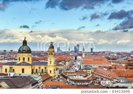 Aerial view of Munich, Germany 83413899