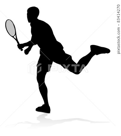 Tennis Player Man Sports Person Silhouette 83414270
