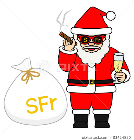 Funny Santa Claus Swiss Franc Vector Illustration Funny Santa Claus Swiss Franc Vector Illustration 83414850