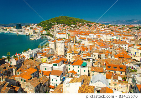 Marine waterfront and port aerial view, Split, Dalmatia, Croatia Marine waterfront and port aerial view, Split, Dalmatia, Croatia 83415570