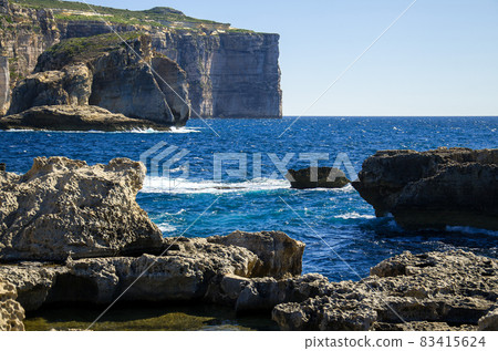 Fungus and Gebla Rock cliffs near Azure window, Gozo island, Malta Fungus and Gebla Rock cliffs near Azure window, Gozo island, Malta 83415624