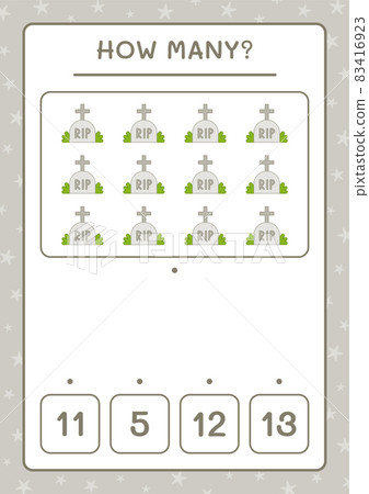 How many Tombstone, game for children. Vector illustration, printable worksheet 83416923