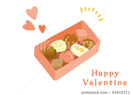 簡單可愛的情人節巧克力插畫 簡單可愛的情人節巧克力插畫 83418151