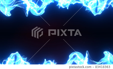 Blue flame-like aura sparks Blue flame-like aura sparks 83418363
