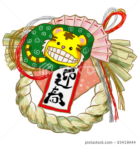 Shimenawa decoration (tiger) to decorate on New Year's Day 83419044