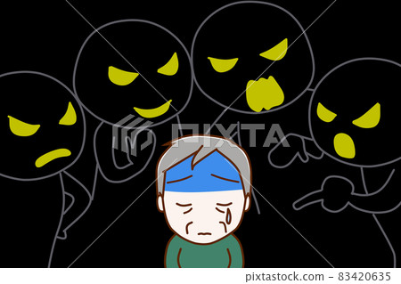 (Black human, shadow) An elderly man who has been remade, abused, ridiculed and hurt 83420635