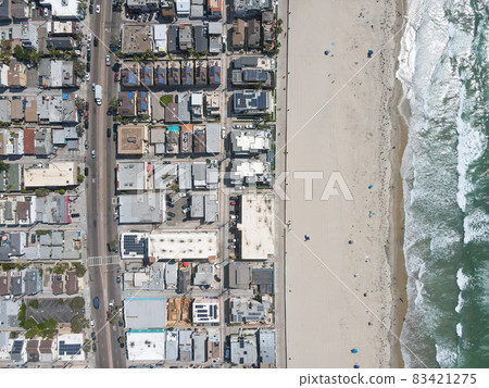 Aerial top view of Mission Bay in San Diego, California. USA. 83421275