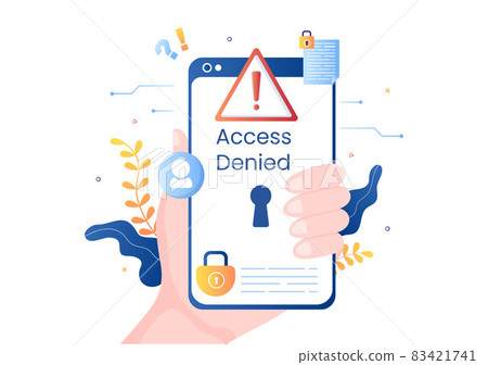 Login Access Denied Vector Illustration. System Refuses Password, Error and Entry to Computer Device Showing user does not have Permission for Website or Mobile Development 83421741