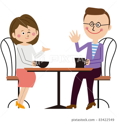 Pop men and women cafe date coffee glasses men - Stock Illustration  [83422549] - PIXTA
