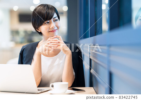 Businessman female cafe PC shooting cooperation: Creadisce (Maruzen-Yushudo Co., Ltd.) Businessman female cafe PC shooting cooperation: Creadisce (Maruzen-Yushudo Co., Ltd.) 83422745