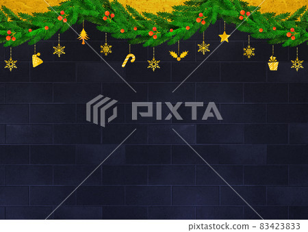 背景材料聖誕花環裝飾品樅樹 83423833