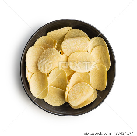 Crunchy potato chips. Potato crisps. Crunchy potato chips. Potato crisps. 83424174