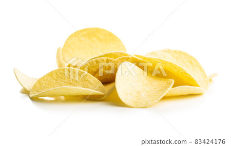 Crunchy potato chips. Potato crisps. 83424176