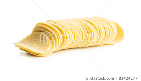 Crunchy potato chips. Potato crisps. Crunchy potato chips. Potato crisps. 83424177