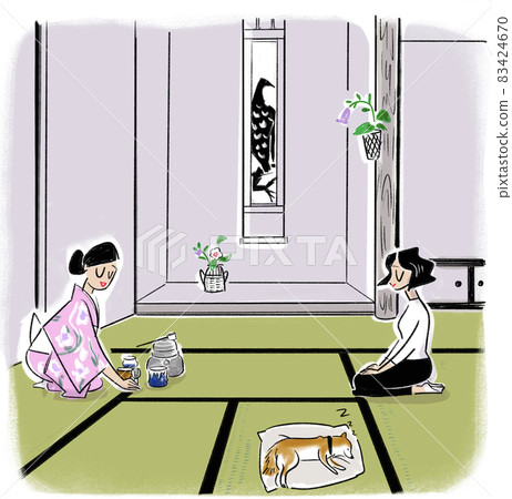 做茶道的兩個婦女 做茶道的兩個婦女 83424670