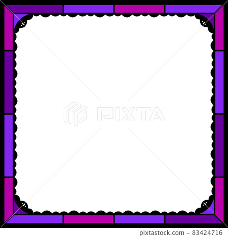 Stained glass frame square purple - Stock Illustration [83424716] - PIXTA