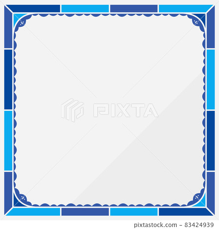 Stained glass background square navy 83424939