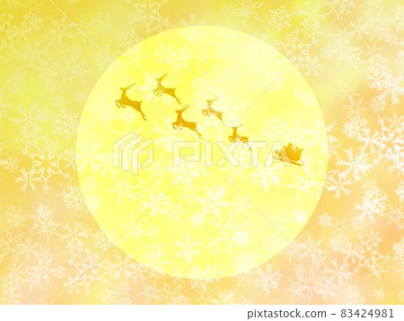 Fantastic illustration of Santa Claus's orange silhouette reflected on the moon no.01 83424981