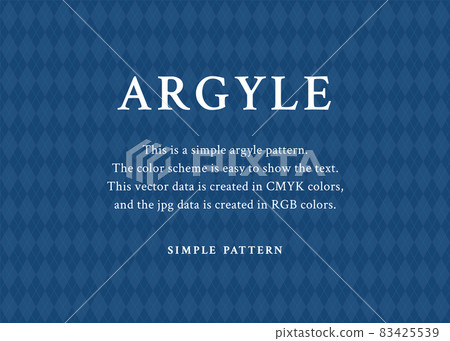 Argyle check background material illustration autumn / winter Christmas (dark blue, blue) 83425539
