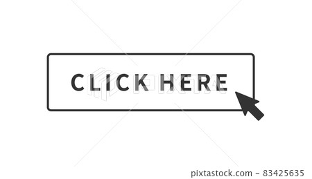 Simple button illustration template banner monochrome, line drawing, rectangle, arrow cursor version Simple button illustration template banner monochrome, line drawing, rectangle, arrow cursor version 83425635