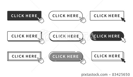Simple button frame illustration set template banner monochrome version 83425650