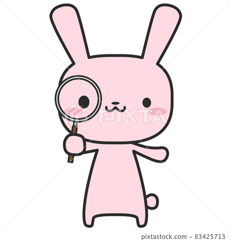 Rabbit holding a magnifying glass - Stock Illustration [83425713] - PIXTA