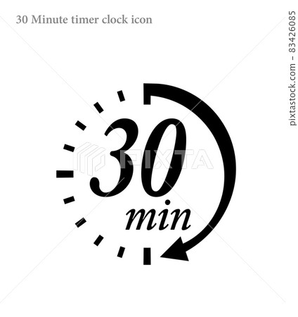 Simple 30 minute timer clock icon Simple 30 minute timer clock icon 83426085