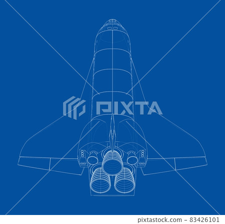 Space shuttle. Vector rendering of 3d Space shuttle. Vector rendering of 3d 83426101