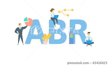 ABR, Accredited Buyer Representative. Concept with keyword, people and icons. Flat vector illustration. Isolated on white. ABR, Accredited Buyer Representative. Concept with keyword, people and icons. Flat vector illustration. Isolated on white. 83426825